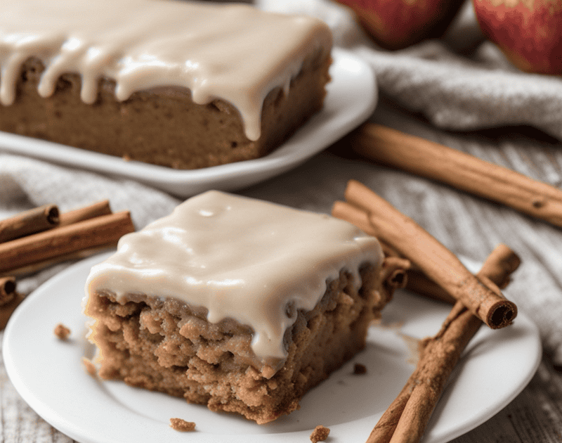 Apple Sauce Snack Cake with Brown Sugar Frosting